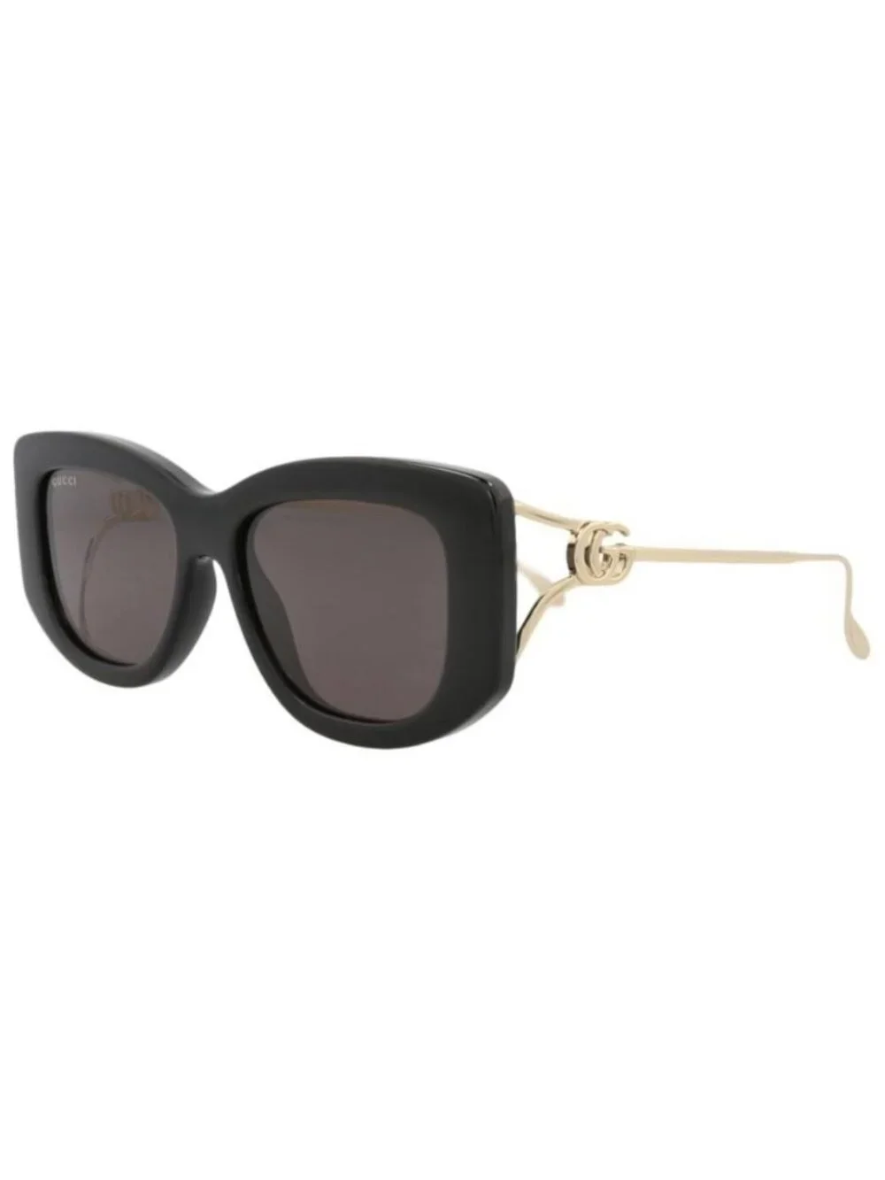 New Gucci Womens Square/Rectangle Black Gold Grey Fashion Designer Sunglasses